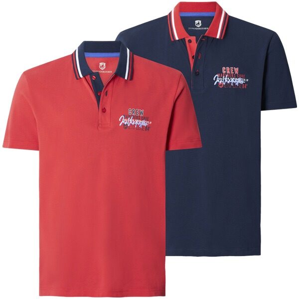 Doppelpack Poloshirt TEOFIL rot dunkelblau