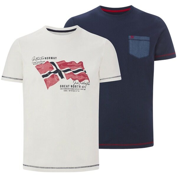 Doppelpack T-Shirt BALDEN weiß dunkelblau