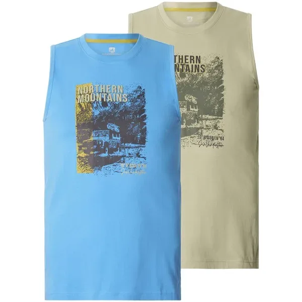 Doppelpack Tanktop KEROR oliv blau