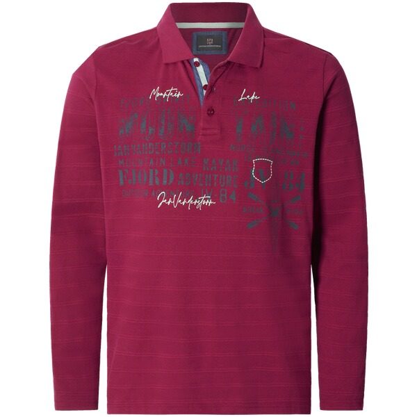 Langarm-Poloshirt MAKSE dunkelrot