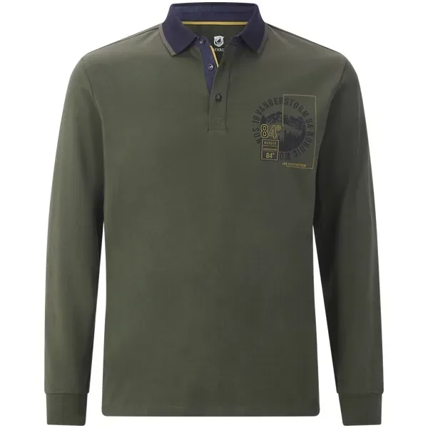 Langarm-Poloshirt OLSLAND oliv