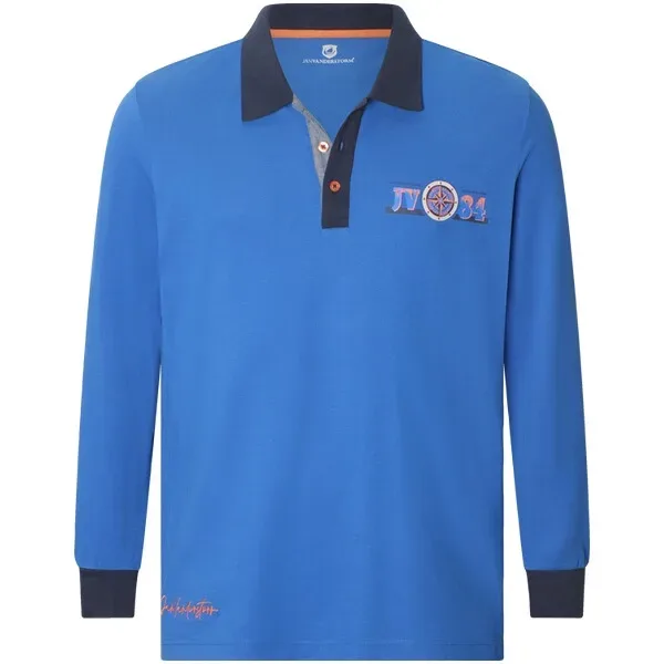 Langarm-Poloshirt JONFINN royalblau