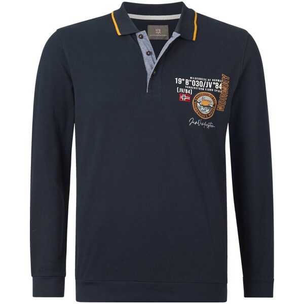 Langarm-Poloshirt LOKI dunkelblau