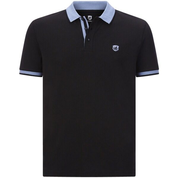 Poloshirt LAVRANS schwarz hellblau