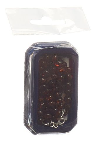 Amberstyle Bernsteinkette 36cm cognac dunkel Karabinerverschluss (1 Stk)