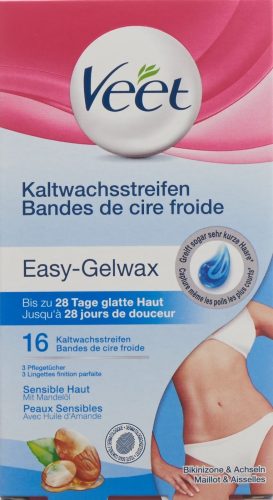 Veet, Veet - Pure Kaltwachsstreifen für Bikinizone & Achseln (Sensible Haut) - 16 Streifen
