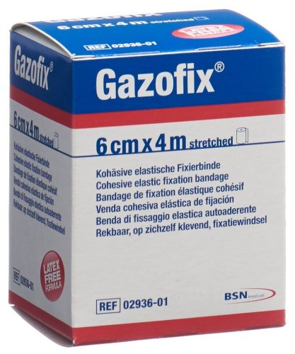 Gazofix kohäsive Fixierbinde, 6cmx4m, hautfarben, latexfrei (1 Stk)