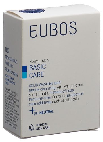 EUBOS Seife fest unparfümiert blau (125g)