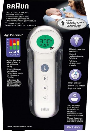 Braun, No touch + touch Stirnthermometer mit Age Precision® BNT 400