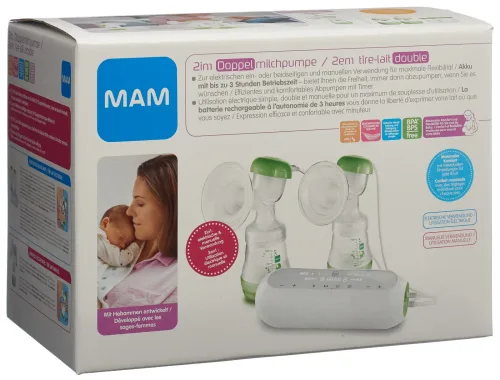 Mam - Elektrische Milchpumpe, 2in1 Doppelmilchpumpe, One Size, Weiss