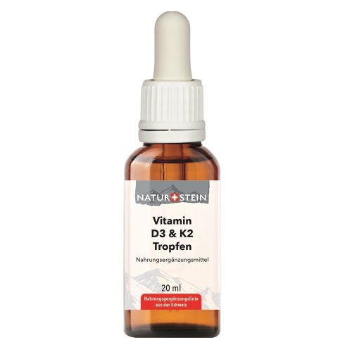NATURSTEIN Vitamin D3 K2 Öl Tropfen Glasflasche (20ml)