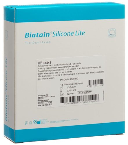 Biatain Silicone Lite Schaumverband 10x10cm (10 Stk)