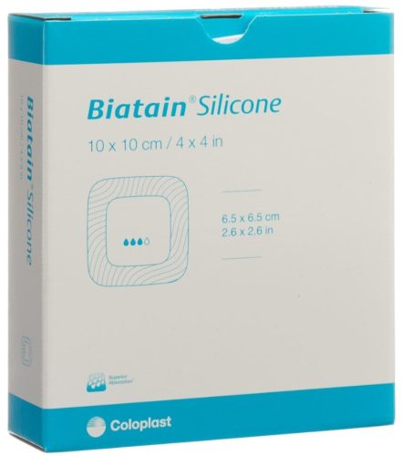 Biatain Silicone Schaumverband, 10x10cm, selbst-haftend (10 Stk)