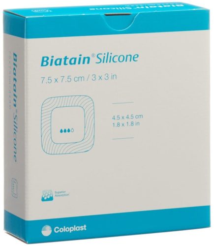 Biatain Silicone Schaumverband 7.5x7.5cm selbst-haftend (10 Stk)