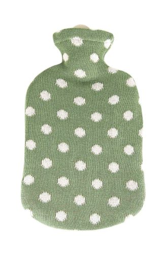 Sänger Wärmflasche 2l Strickbezug grün mit Punkten ( 1 Stk)