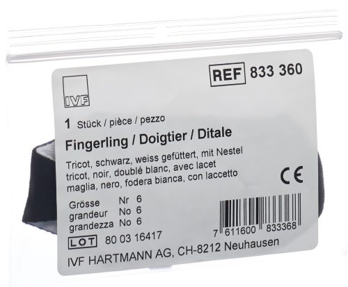 IVF Däumling Tricot Grösse 6, schwarz (1 Stk)