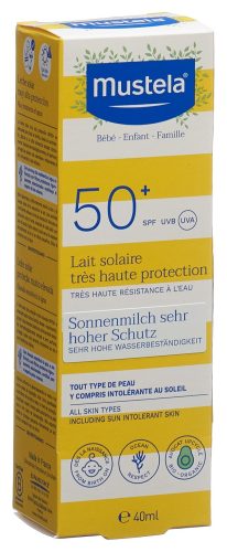 Mustela - Sonnenmilch mit sehr hohem Schutz LSF50+,  Sonnenmilch mit hohem LSF 50+, 40 ml