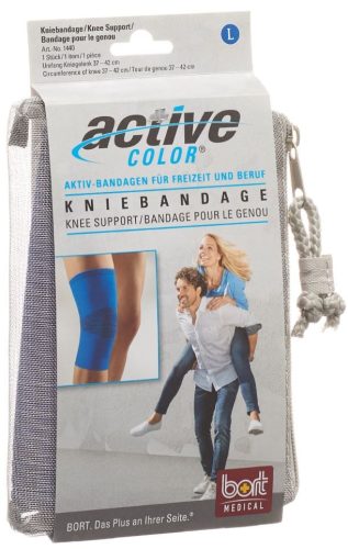 Bort ActiveColor Kniebandage L +37cm blau (1 Stk)
