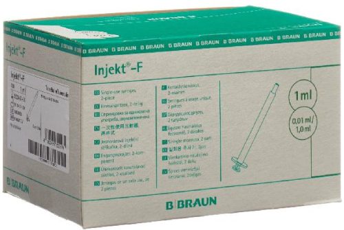 B. BRAUN Injekt-F, 2-teilige Einmalspritzen, 1ml, ohne Kanüle (100 Stk)