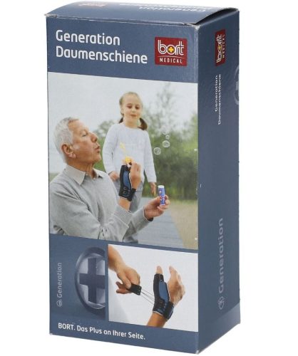 Bort Generation Daumenschiene, Grösse M, Handgelenk: 16-19cm, links, blau (1 Stk)