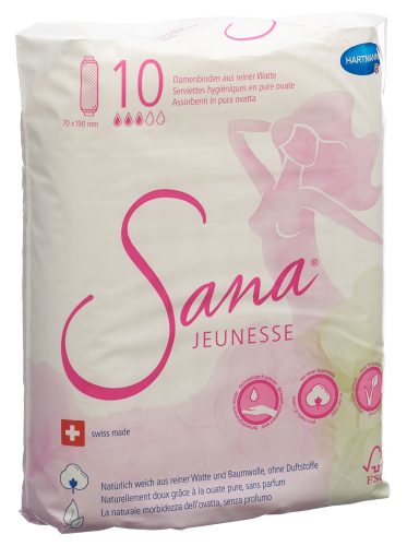 Sana, Sana - Jeunesse Binden - Weiss - Baumwolle - 10 Slipeinlagen