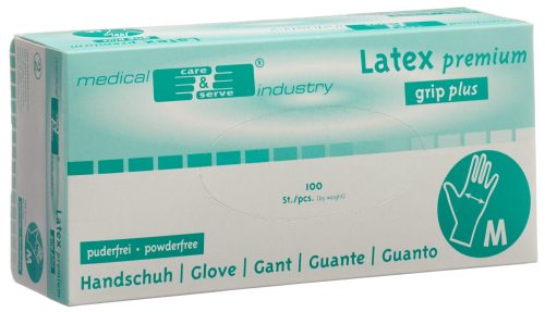 GRIBI Untersuchungshandschuhe, Grösse M, Latex puderfrei unsteril (100 Stk)