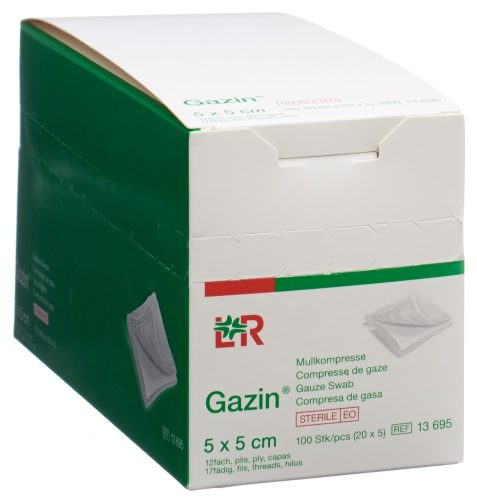 Gazin Mullkompressen Set 5x5cm, 12-fach, steril (100 Stk)