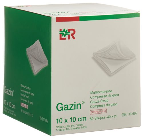Gazin Mullkompressen 10x10cm, 12-fach, steril (80 Stk)