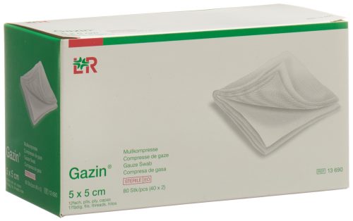 Gazin Mullkompressen 5x5cm, 12-fach, steril (80 Stk)
