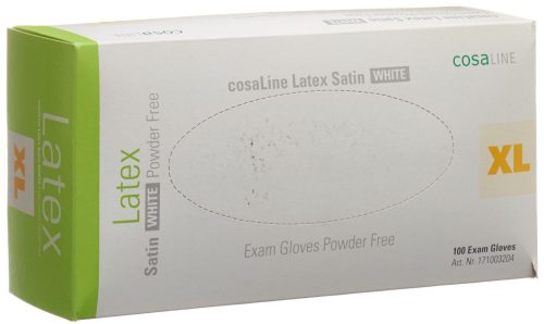 Cosaline UHS Latex Handschuhe, Grösse XL, Satin, weiss, puderfrei (100 Stk)