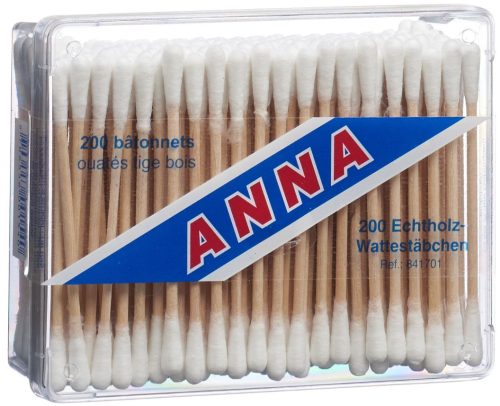 Anna Wattestäbchen Holz (200 Stk)