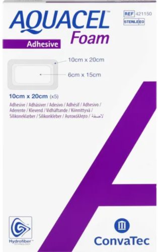 ConvaTec AQUACEL Foam adhäsiv, 10x20cm (5 Stk)