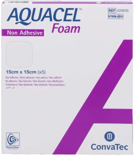 ConvaTec AQUACEL Foam nicht adhäsiv 15x15cm (5 Stk)