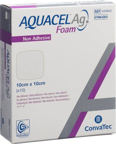 ConvaTec AQUACEL Ag Foam, nicht adhäsiv, 10x10cm (10 Stk)