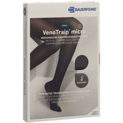 VenoTrain Soft AG KKL2, Grösse M, n/s gFs, mit Mikronoppen, schwarz (1 Paar)
