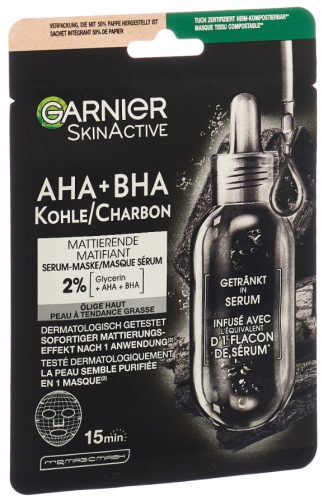 GARNIER Hydra Bomb Tuchmaske mit schwarzer Alge (1 Stk)