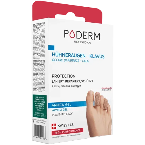 PODERM - Clavus & Hühnerauge Digitube X2 - Größe S - Von Podologen empfohlen - 100% natürlich & vegan - Swiss Made, S