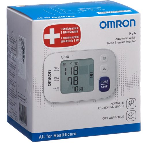 Omron, OMRON RS4 Blutdruckmessgerät – Blutdruckmessgerät/Herzfrequenzmessgerät – schwarz / weiss