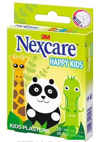 3M Nexcare - Kinderpflast Happy Kids Animals 20 Stk, 20Stück, Multicolor