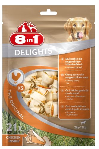 8in1, 8in1 Delights Kauknochen Hähnchenfleisch im Beutel XS 21 Stück