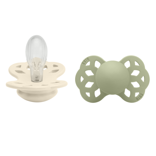 BIBS, 2er-Pack Infinity Schnuller Silikon, symetrisch, 0-6M