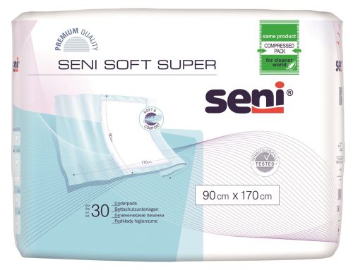seni Soft Super Einmal-Bettschutz mit Flügeln 90x170cm 4 Tropfen (30 Stück)