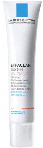 La Roche Posay - Dreifach tiefenwirksame getönte Gesichtspflege für zu Akne neigende Haut, Effaclar Duo+M Unifiant, 40 ml, Hell