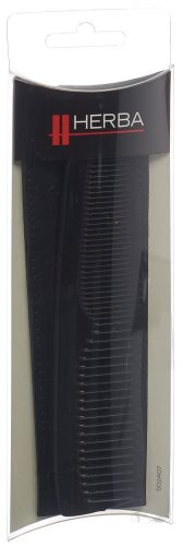 HERBA, Herba Taschenkamm mit Etui, handges&auml;gt, Kunststoff, schwarz, 13 cm