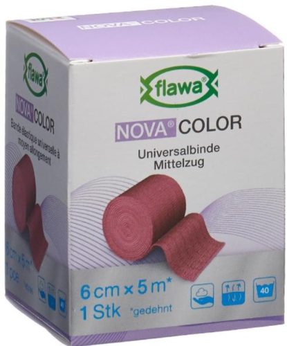 FLAWA NOVA COLOR Universalbinde, rot, 6cmx5m (1 Stk)