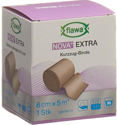 FLAWA NOVA EXTRA Kurzzugbinde Hautfarbig 6cmx5m (1Stk)