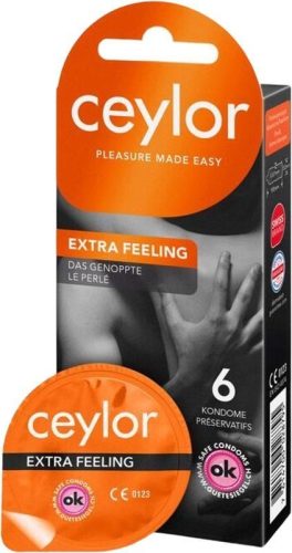 Ceylor, Ceylor - Extra Feeling Genoppte Kondome - Transparent - Latex - 6 Kondome