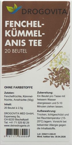 DROGOVITA Fenchel-Kümmel-Anis Tee (20 Beutel)