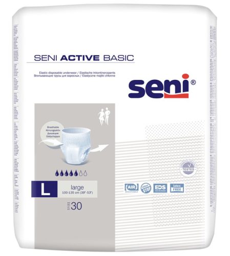 Seni Active Basic Einmal-Inkontinenzslip, Grösse L, Umfang 100-135cm (30 Stk)
