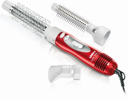 Valera, Valera Turbo Style 1000 Tourmaline Warmluftbürste – Warmluftbürste/Föhnbürste – weiss / rot